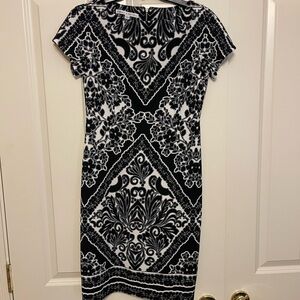 Elegant Black and White Patterned Dress